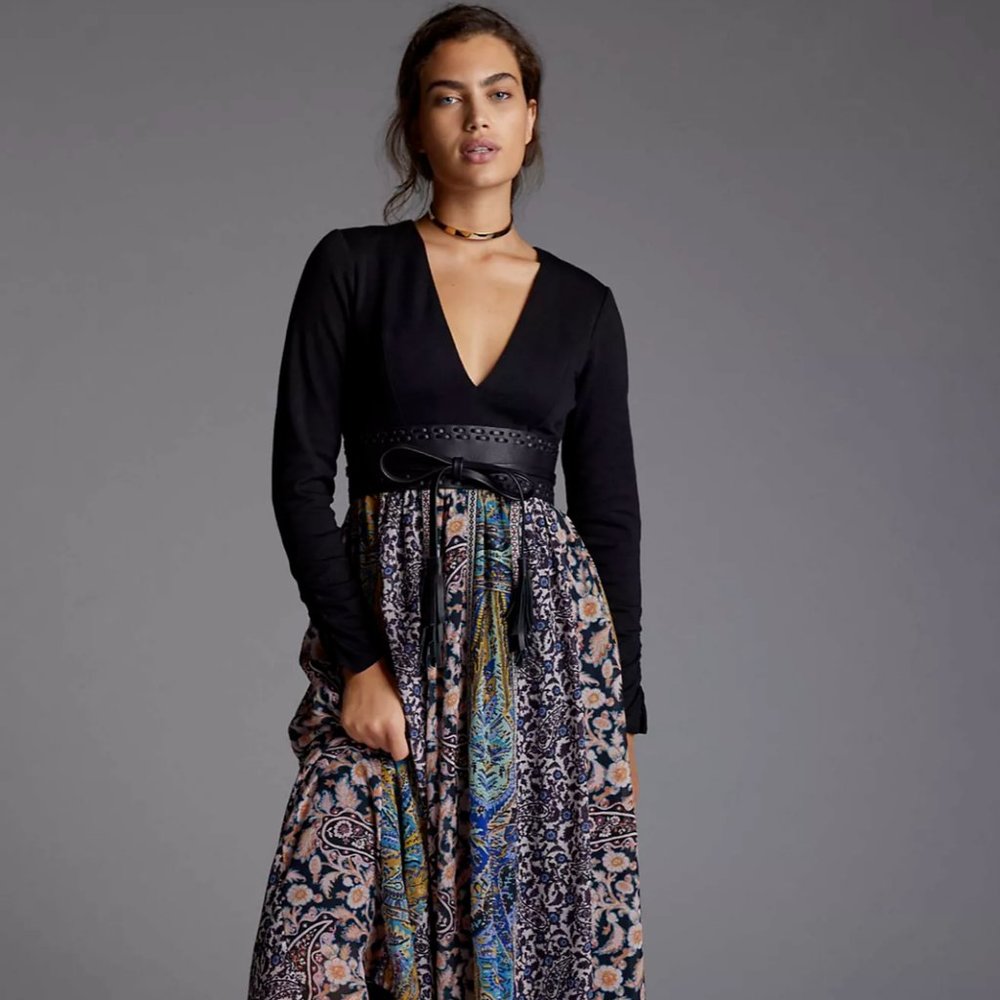 NWT Anthropologie print v-neck dress